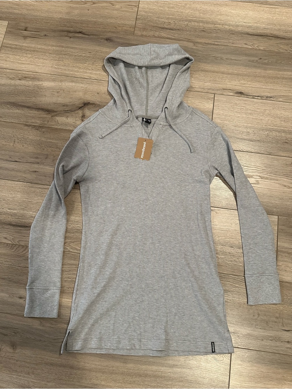 Patagonia W’s hooded waffle tunic Drifter grey small women’s nwt